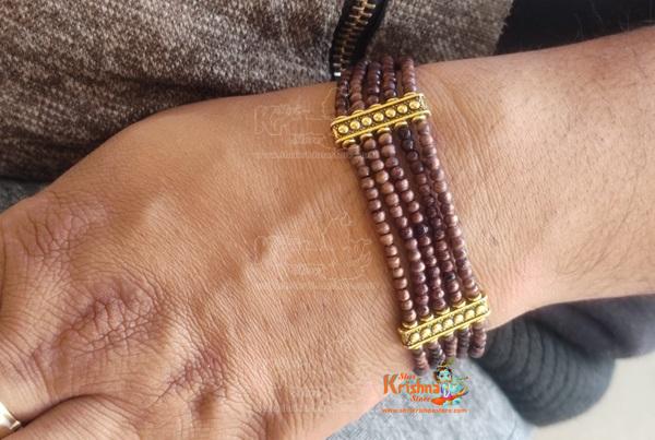 Four Layers Tulsi Beads Bracelet Design