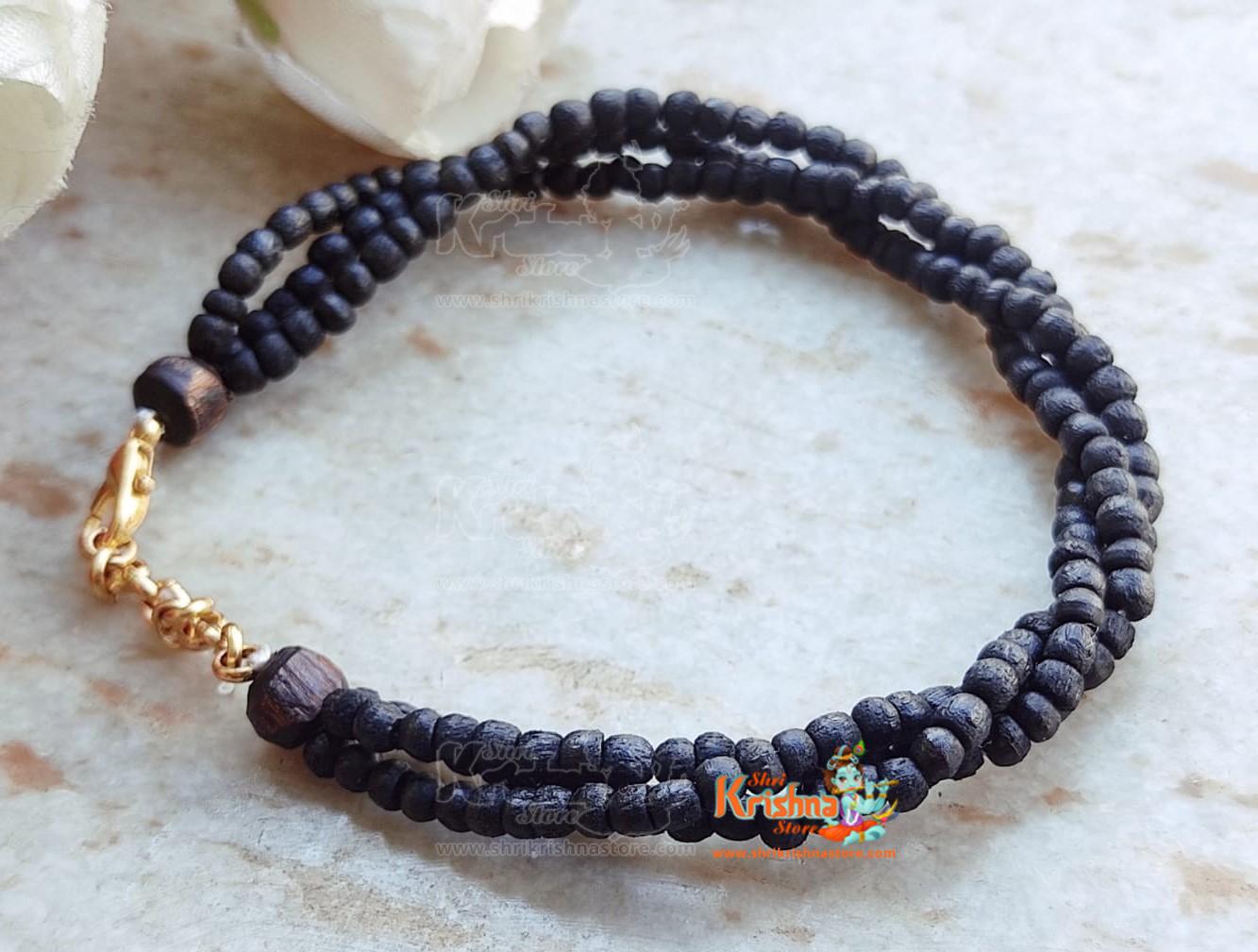 Triple Layer Black Shyama Tulsi Bracelet Handmade Design