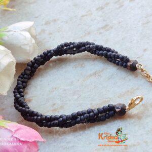 Triple Layer Black Shyama Tulsi Bracelet Handmade Design