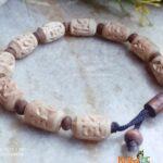 Krishna Carving Tulsi Beads Bracelet