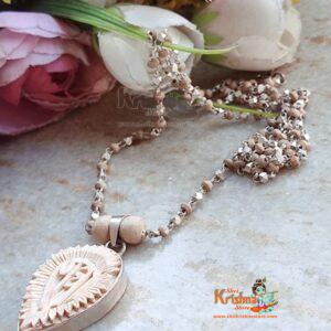 Pure Silver Radha Name Tulsi Locket Mala