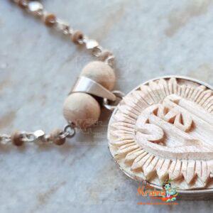 Pure Silver Radha Name Tulsi Locket Mala