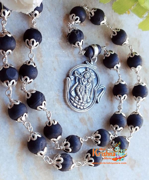 Om Sri Radha Krishna Locket with silver cap
