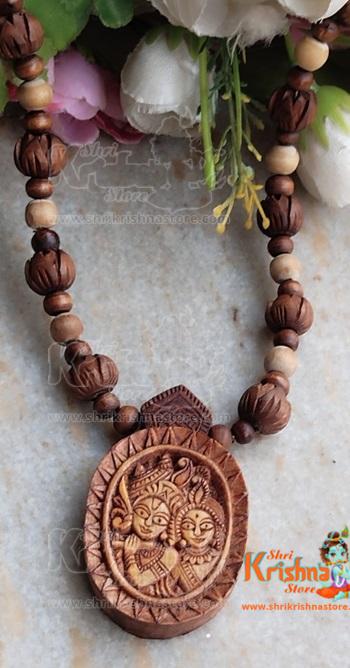 Radha With Krishna With Tulsi Locket Mala