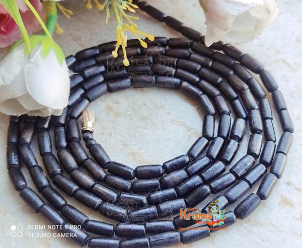 Shyma Black Tulsi Beads Three Round Tulsi Kanthi Mala