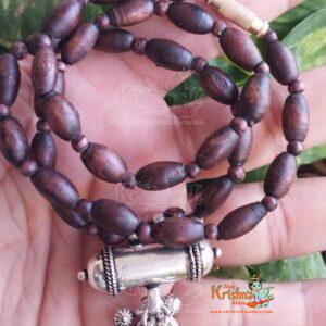 Shyma Tulsi Kanthi Mala With Silver Narasimhadev Kavach