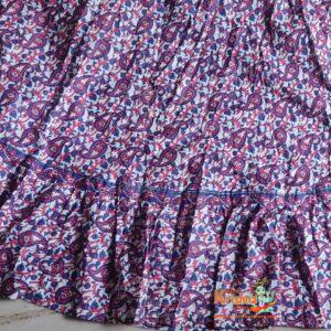 Royal Blue and Magenta pink Cotton Gopi Dress in 3 piece