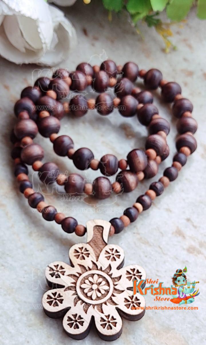 Flower Design Tulsi Locket Mala-Traditional Look