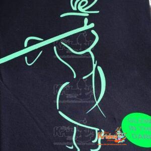 HS PRINT Glow and Dark Krishna Black Cotton T-shart