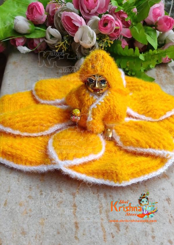Woolen Yellow Dress For Laddu Gopal
