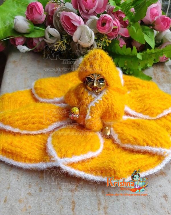 Woolen Yellow Dress For Laddu Gopal