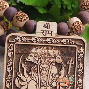 Shri Panchmukhi Hanuman Ji Tulsi Mala With Ram Sita Tulsi Beads
