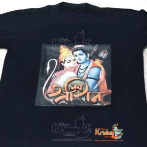 Shri Ram, Hanuman ji Milan Cotton T Shirt – Super quality