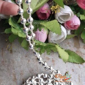 108 Silver Round Beads Japa Mala For Wear And Japa