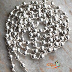 108 Silver Round Beads Japa Mala For Wear And Japa