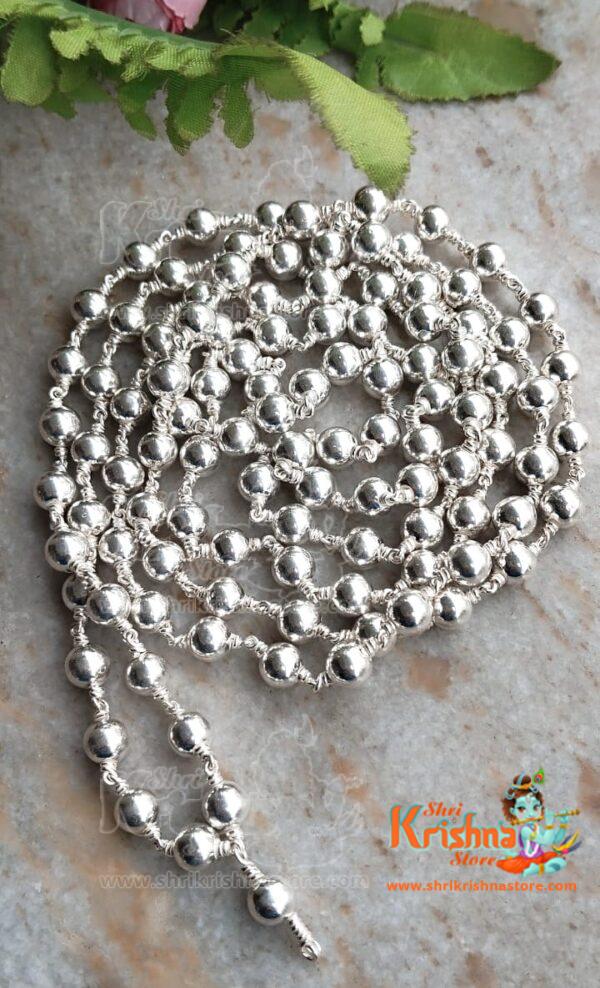 Silver beads mala discount