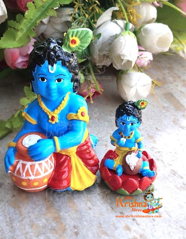 Little Krishna Makhan Chor Idol-Pack of Two