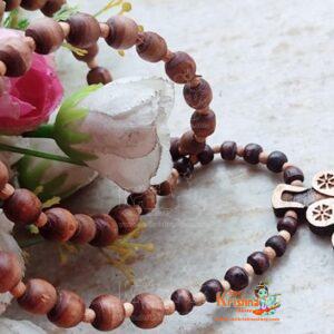 Shri Radha Naam Flower Design Tulsi Locket Mala