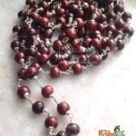 Original Red Sandalwood Mala In Silver With 108 Beads
