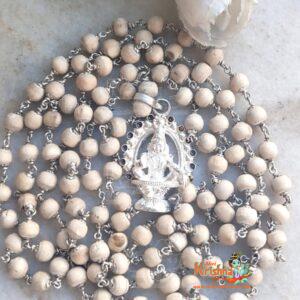 God Ayyappa swamy silver Pendant 108 Tulsi Mala in (92.5 ) Sterling Silver