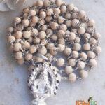 God Ayyappa Swamy Silver Pendant with 108 Tulsi Mala in 92.5 Sterling Silver