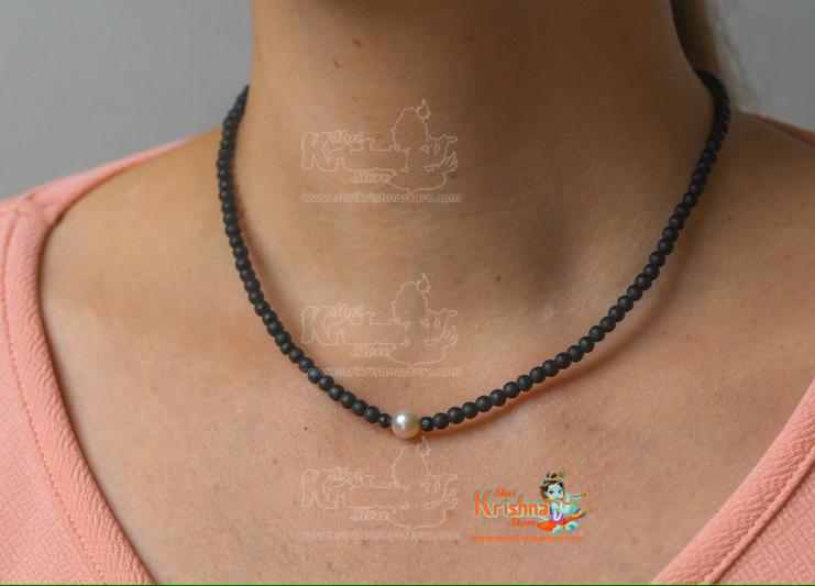 Handmade Original Tulsi Shyma Black Beads Kanthi Mala Necklace