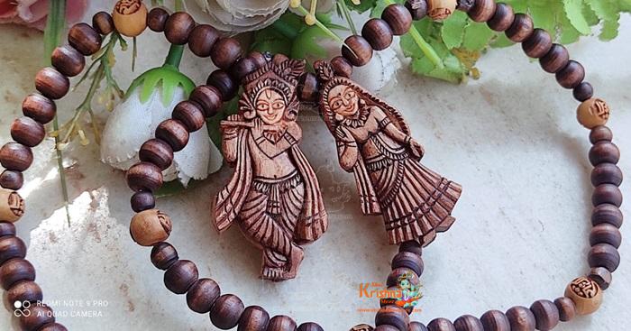 Iskcon Radha Krishna Jugal Jodi Original Tulsi Locket Mala