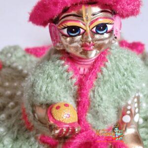 Bottle Gourd Green and Red Color woolen dress for little Gopal