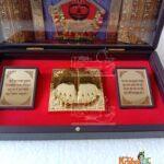 Brass Blessing Gold Plated Lord SALASAR Balaji Pocket Temple - an Unique Collection - Puja Worship Home Decor