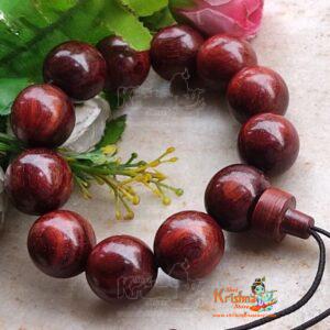 Barrel Beads Pure Red Chandan Bracelet