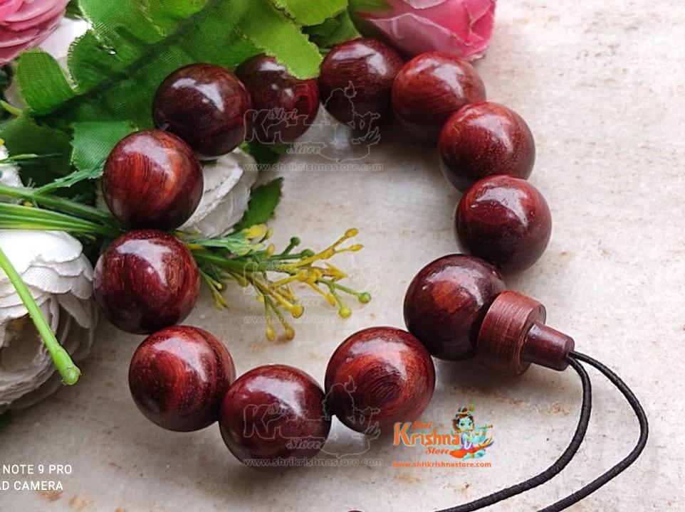 Barrel Beads Pure Red Chandan Bracelet