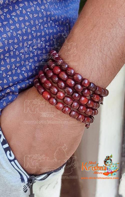 108 Barrel Beads Pure Chandan Wood Bracelet