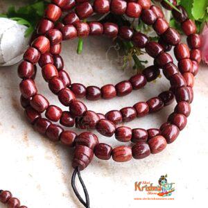 Barrel Beads Pure Red Chandan (108+1 Beads) Japa Mala for Jap and wear