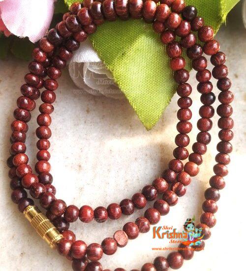 Red Chandan Sandalwood Mala For Neck Design