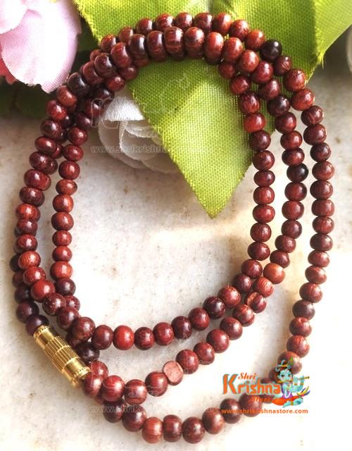 Red Chandan Sandalwood Mala For Neck Design