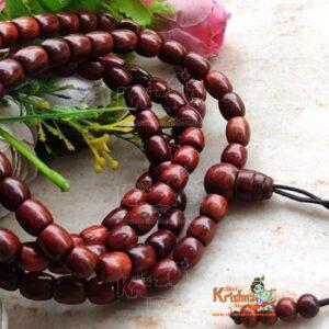 Barrel Beads Pure Red Chandan (108+1 Beads) Japa Mala for Jap and wear