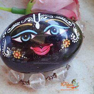 Decorated Shaligram, Painted Krishna Shaligram