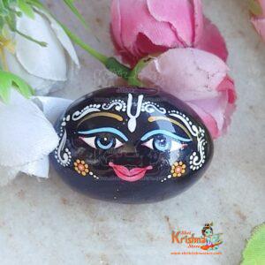 Decorated Shaligram, Painted Krishna Shaligram