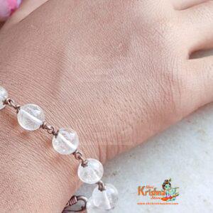 Sphatik Bracelet With Silver Caps & Hook – Shri Krishna Store