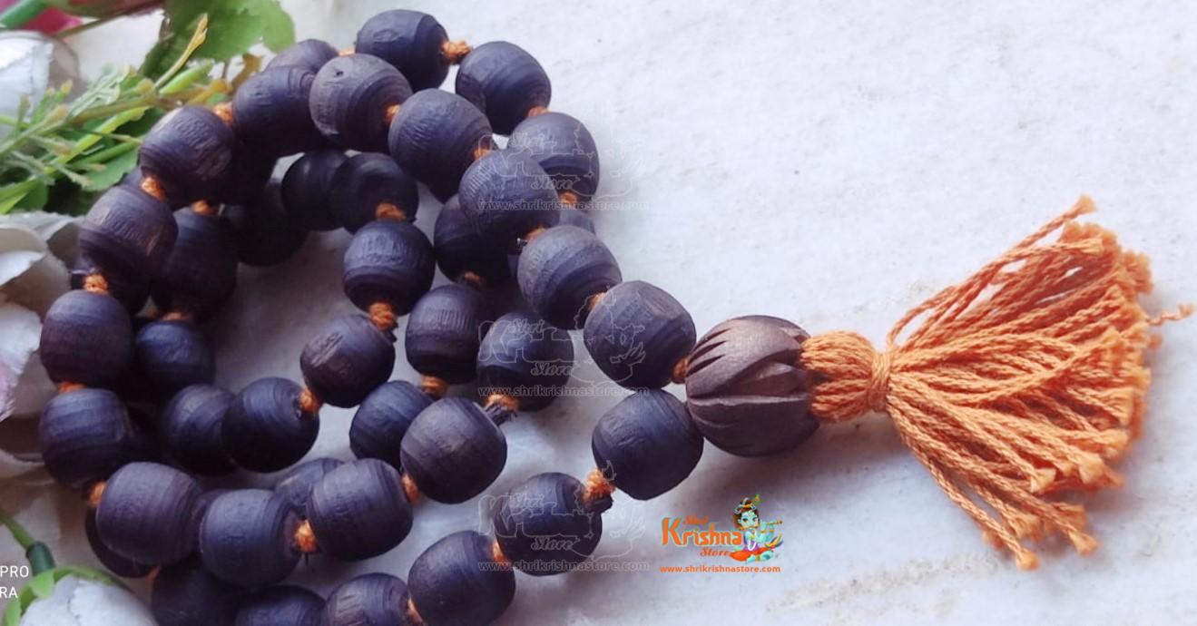 54 Rounds Beads Shyama Black Tulsi Japa Mala – Premium Quality