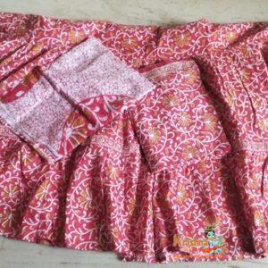 Vrindavan Reddish Pink Cotton Gopi Dress Outfit – Premium