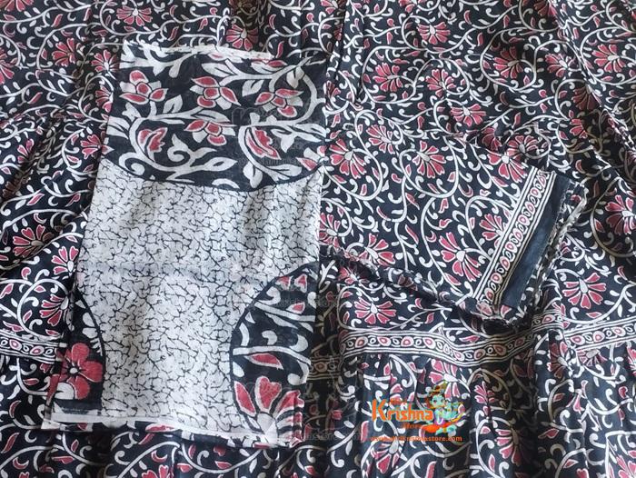 Red And Black Design Gopi Dress Vrindavan-Traditional