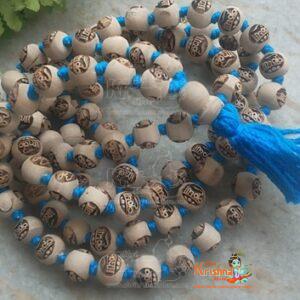 Krishna Naam Carving Tulsi Beads Mala