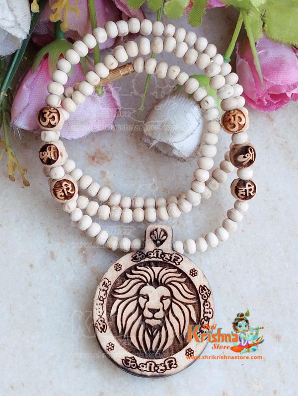 Shri Narasimha Dev Pure Tulsi Locket Mala with Om Shri Hari Mahamantra – Premium