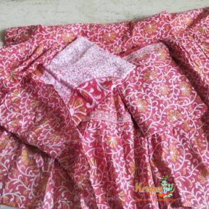 Vrindavan Reddish Pink Cotton Gopi Dress Outfit – Premium