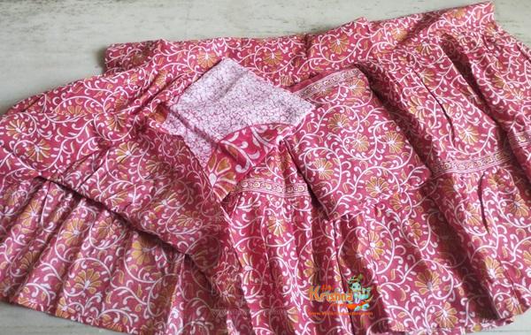 Vrindavan Reddish Pink Cotton Gopi Dress Outfit – Premium