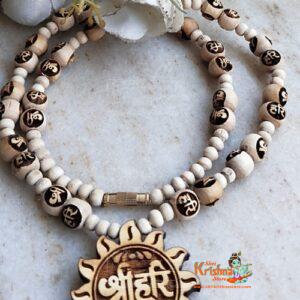 Shri Hari Sun Design Locket With Shri Hari Tulsi Beads Craving Mala
