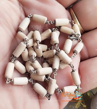 Silver Fine Quality Pure Tulsi Beads Neck Mala
