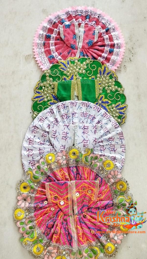 Set of 4 Laddu Gopal Dress Multiple Color Design