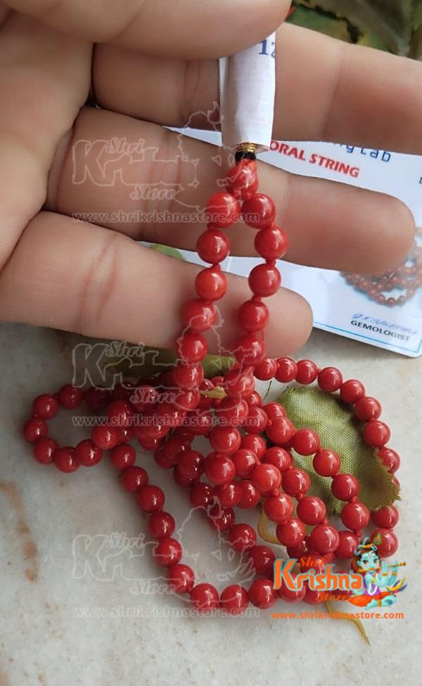 Certified Original Moonga Red Coral Mala in 8mm Bead Size and 108 +1 Beads